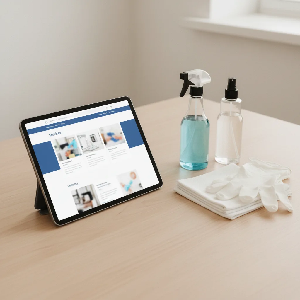 Page services d'un site internet nettoyage professionnel avec présentation détaillée des prestations