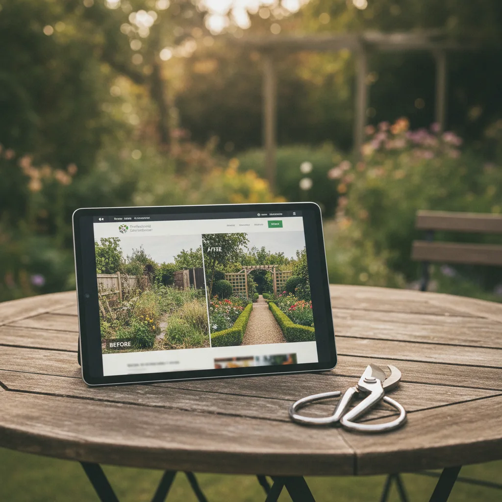 Site vitrine jardinier avec galerie de réalisations avant après -création site internet jardinage