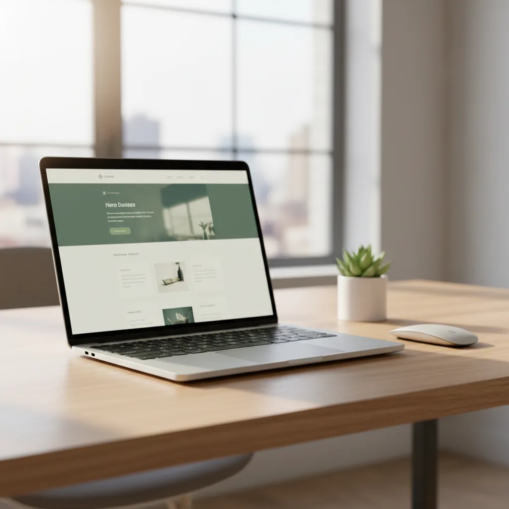 Exemple de site web professionnel créé par WebTensor sur un écran d'ordinateur