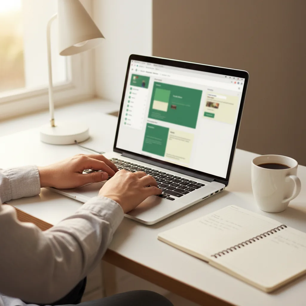 Personne gérant le contenu de son site web depuis une interface d'administration CMS intuitive