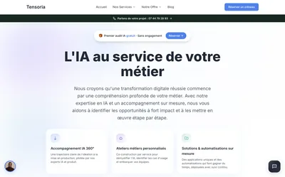 Site vitrine pour agence spécialisée en intelligence artificielle.
