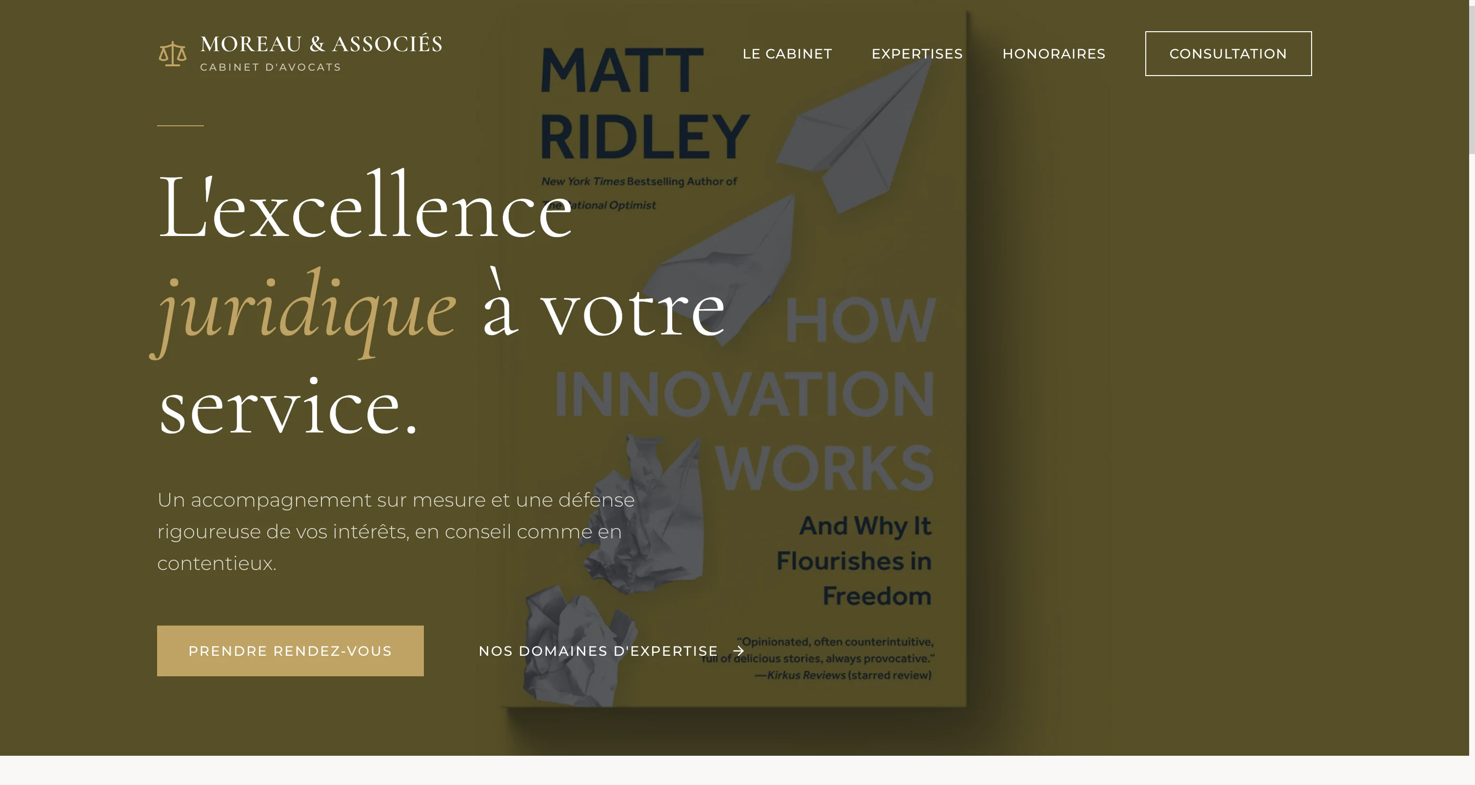 Exemple de site web professionnel pour cabinet d'avocats.