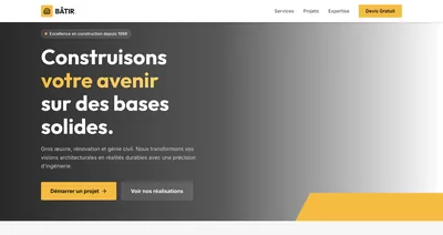 Création de site web pour entreprise du bâtiment et travaux.