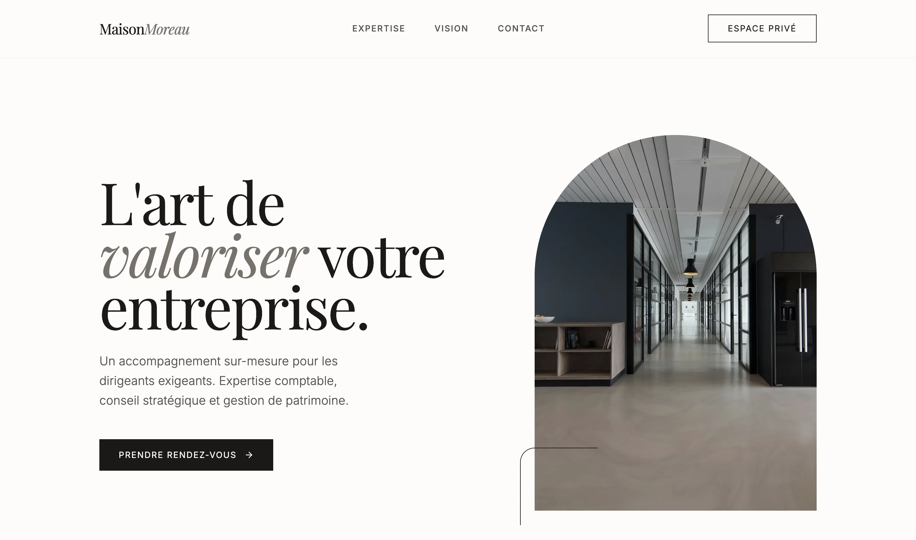 Variation de design pour site web d'expert-comptable.